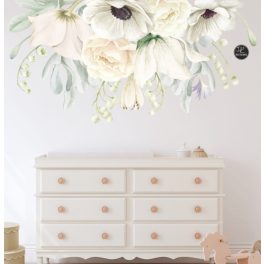 Fehér virágos akvarell - falmatrica 