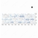 Felhős falmatrica szett akvarell