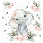 Elefánt akvarell falmatrica