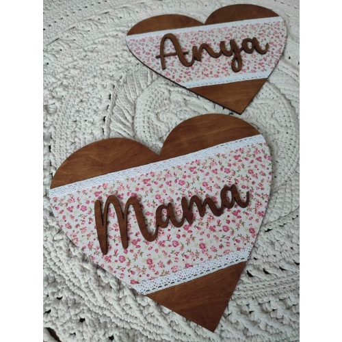 Szív dekoráció "Anya-Mama kétoldalas 