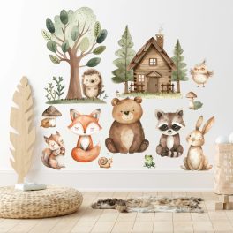   Gyerekszoba falmatrica -Erdei állatos,prémium  falmatrica szett