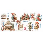 Karácsonyi manós akvarell matrica ablakra, falra