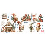 Karácsonyi manós akvarell matrica ablakra, falra