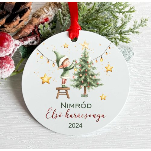 Egyedi neves karácsonyfa dísz első karácsony fiú