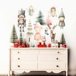 Karácsonyi tündéres akvarell matrica ablakra, falra