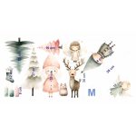 Karácsonyi tündéres akvarell matrica ablakra, falra