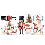 Karácsonyi diótörős akvarell matrica ablakra, falra