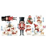 Karácsonyi diótörős akvarell matrica ablakra, falra