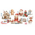 Karácsonyi sütögetős akvarell matrica ablakra, falra