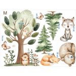 Álmos erdő, erdei állatos falmatrica szett