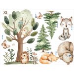 Álmos erdő, erdei állatos falmatrica szett