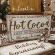 HOT COCOA  karácsonyi feliratos tábla fehérített