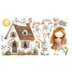 Tavaszi akvarell matrica ablakra, falra