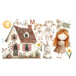 Tavaszi akvarell matrica ablakra, falra