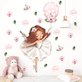 Balerina barna gyerekszoba falmatrica lányoknak