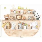 Akvarell Noé bárkája falmatrica szett 