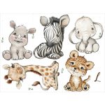 Gyerekszoba falmatrica - Afrika állatos falmatrica
