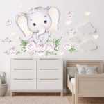 Elefántos virágos falmatrica szett 