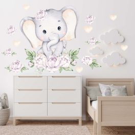 Elefántos virágos falmatrica szett 