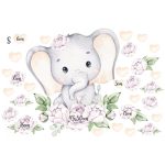 Elefántos virágos falmatrica szett 