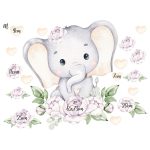 Elefántos virágos falmatrica szett 