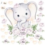 Elefántos virágos falmatrica szett 