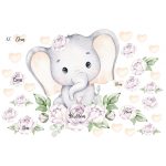 Elefántos virágos falmatrica szett 