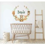 Erdei állatos falmatrica név felirattal, bármilyen névvel