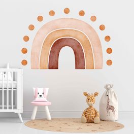   Gyerekszoba falmatrica - Bohém szivárvány pöttyös falmatrica