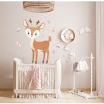 Őzikés virágos falmatrica szett