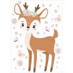 Őzikés virágos falmatrica szett