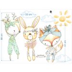 Boho virágos erdei állatos falmatrica szett