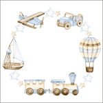 Repülős-járműves falmatrica dekorbetűkkel, bármilyen névvel