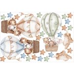 Safari hőlégballonos akvarell falmatrica