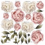 Virágos falmatrica- Pünkösdi rózsás falmatrica XL