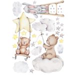 Gyerekszoba falmatrica - Csillag hintás maci és barátai 