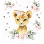 Gyerekszoba falmatrica - Oroszlánkölyök akvarell falmatrica